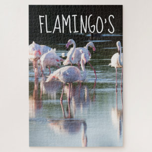 Rosa Flamingo Natur-Puzzle