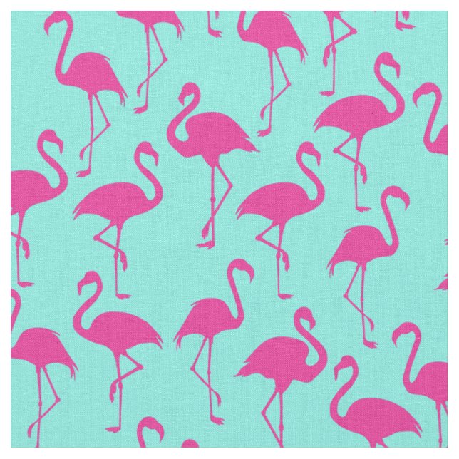 Rosa Flamingo Niedlich tropisches Druckwerk Stoff (Nahaufnahme)