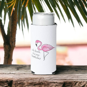 Rosa Flamingo Oh Flock Es ist mein Geburtstag Prep Selters Dosenkühler