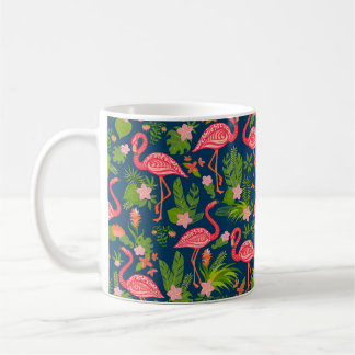 Rosa Flamingo-Ornament auf einem türkisfarbenen St Kaffeetasse