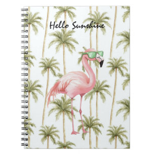 Rosa Flamingo Palmen Notizblock