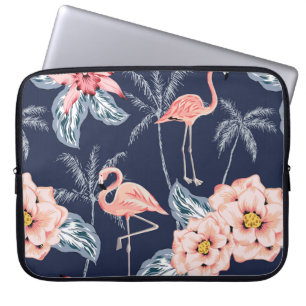 Rosa Flamingo, Palmen, Rose, orchide Blume, le Laptopschutzhülle