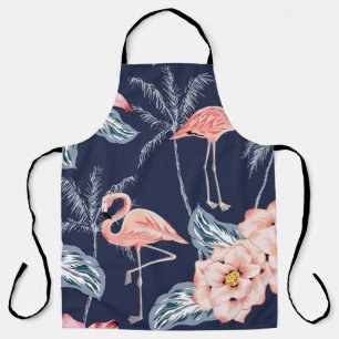 Rosa Flamingo, Palmen, Rose, orchide Blume, le Schürze