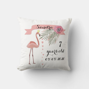 Rosa Flamingo, Palmwedel, für Mädchen Kissen