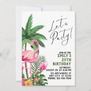 Rosa Flamingo-Party Einladung