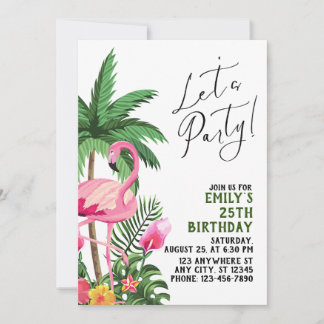 Rosa Flamingo-Party Einladung