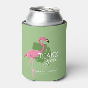 Rosa Flamingo-Party Virtuelle Destination Hochzeit Dosenkühler