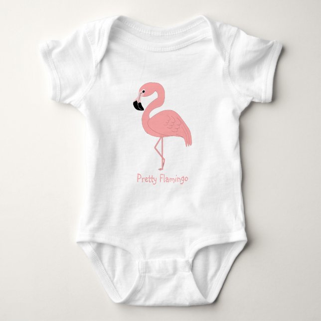 Rosa Flamingo personalisiert Baby Strampler (Vorderseite)