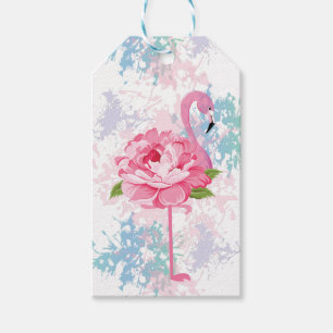 Rosa Flamingo Personalisiert Geschenkanhänger