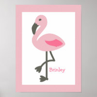 Rosa Flamingo Personalisiertes Kinderzimmer Artwor