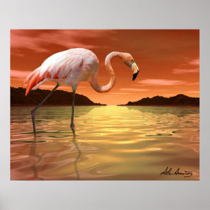 Rosa Flamingo-Plakat Floridas Poster