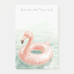 Rosa Flamingo Pool Genieße die kleinen Dinge Post-it Klebezettel
