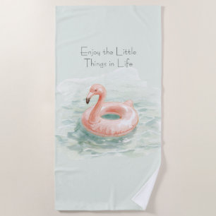 Rosa Flamingo Pool Genieße die kleinen Dinge Strandtuch