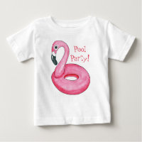 Rosa Flamingo-Pool-Party-Baby-T - Shirt
