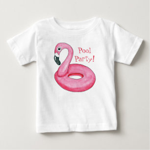 Rosa Flamingo-Pool-Party-Baby-T - Shirt
