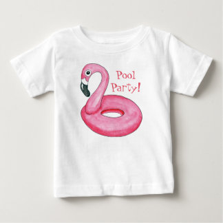 Rosa Flamingo-Pool-Party-Baby-T - Shirt