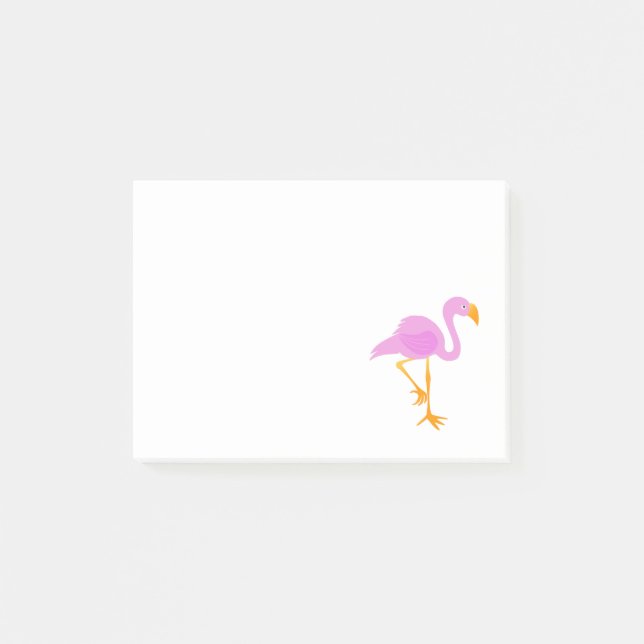 Rosa Flamingo Post-it Klebezettel (Vorderseite)