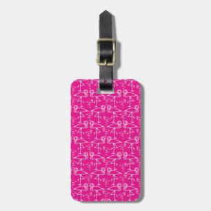 Rosa Flamingo-Reise-Taschen-Umbau-Schablone Gepäckanhänger