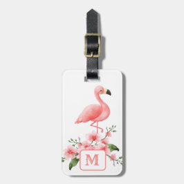 Rosa Flamingo Rosa Orchid Flora Monogram Gepäckanhänger