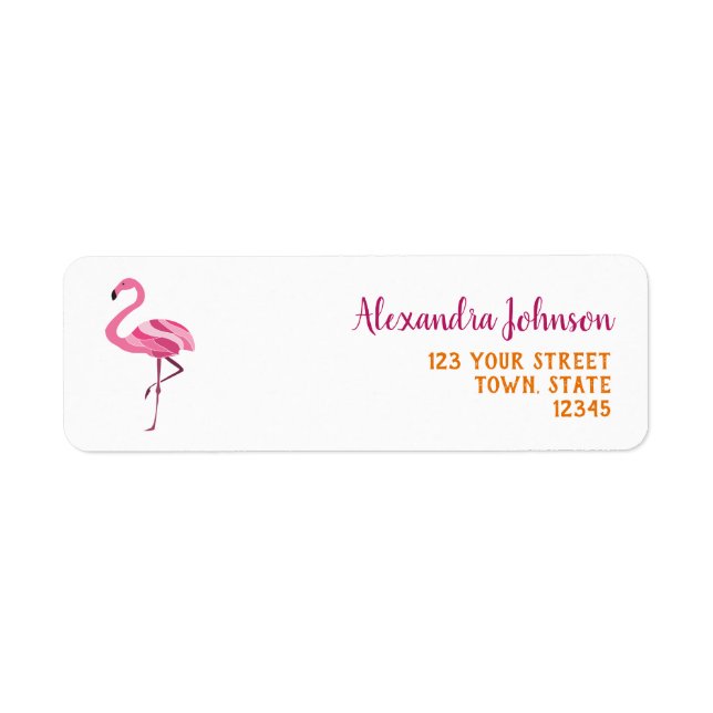 Rosa Flamingo Rücksendeadresse (Vorne)