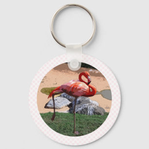 Rosa Flamingo Schlüsselanhänger