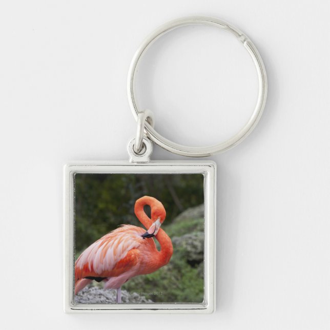 Rosa Flamingo Schlüsselanhänger (Vorne)