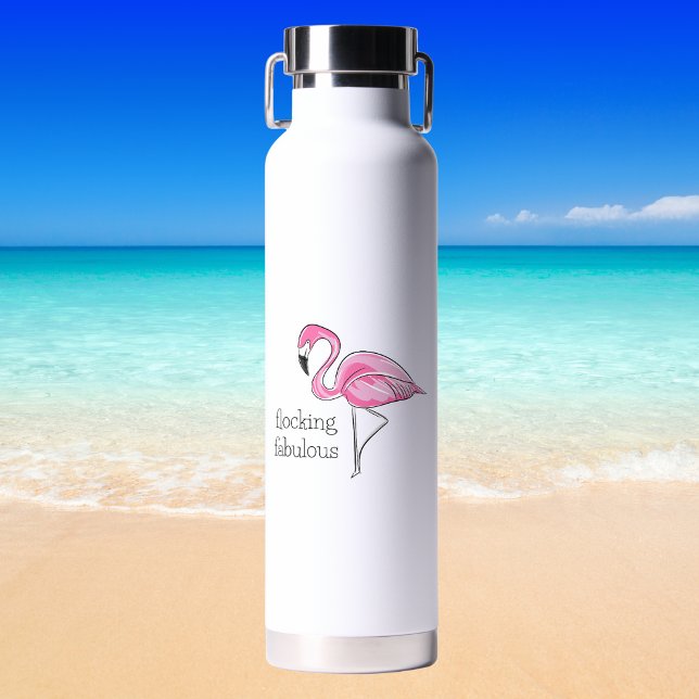 Rosa Flamingo Schwarm Fabelhaft Trinkflasche (Von Creator hochgeladen)