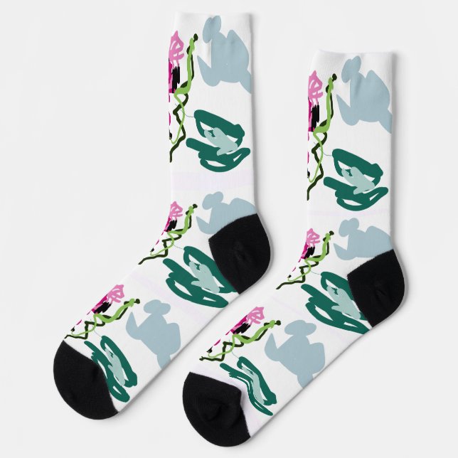 Rosa Flamingo-Set Socken (Linkes Detail)