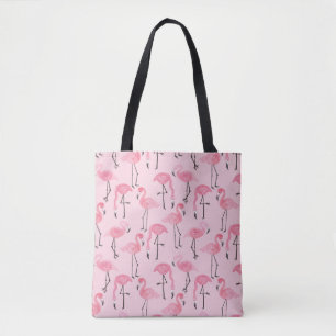 Rosa Flamingo Set, tropisches Sommermuster Vin Tasche