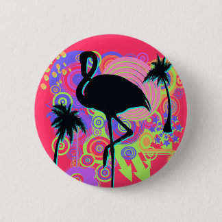 Rosa Flamingo-Silhouette Button