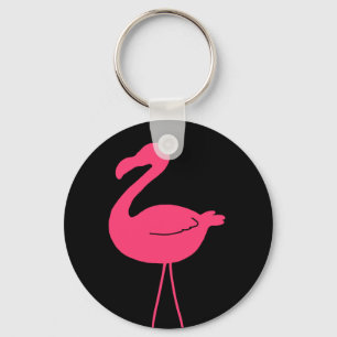 Rosa Flamingo-Silhouette Schlüsselanhänger