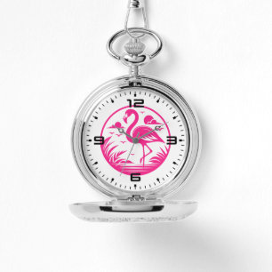 Rosa Flamingo Sommer Kreis Design-68730 Armbanduhr