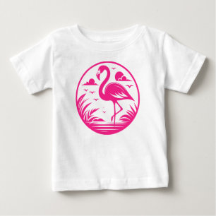 Rosa Flamingo Sommer Kreis Design-68730 Baby T-shirt