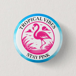 Rosa Flamingo Sommer Kreis Design-68730 Button