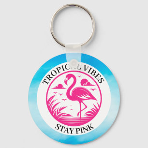 Rosa Flamingo Sommer Kreis Design-68730 Schlüsselanhänger