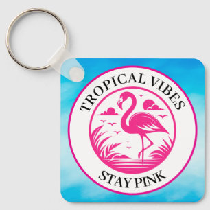 Rosa Flamingo Sommer Kreis Design-68730 Schlüsselanhänger