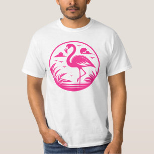 Rosa Flamingo Sommer Kreis Design-68730 T-Shirt