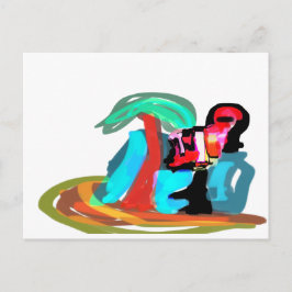 Rosa Flamingo Sommer Postkarte
