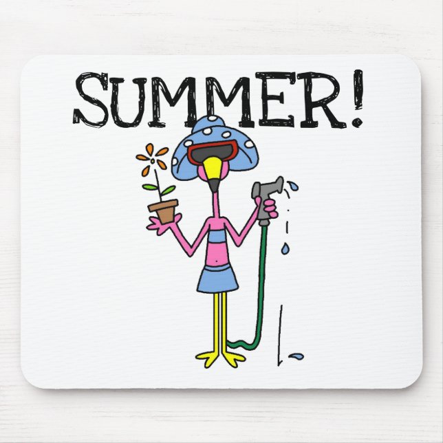 Rosa Flamingo-Sommer-T - Shirts und Geschenke Mousepad (Vorne)