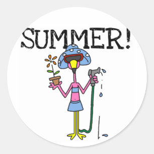 Rosa Flamingo-Sommer-T - Shirts und Geschenke Runder Aufkleber