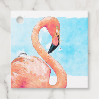 Rosa Flamingo Sommerparty Geschenkanhänger