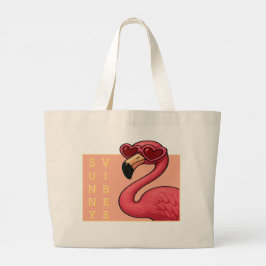 Rosa Flamingo Sonnige Stimmung Jumbo Stoffbeutel