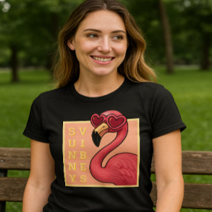 Rosa Flamingo Sonnige Stimmung T-Shirt