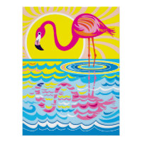 Rosa Flamingo Spiegelung