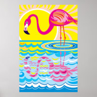 Rosa Flamingo Spiegelung