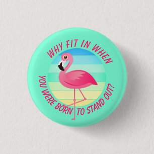 Rosa Flamingo-Steg nicht hinein Button