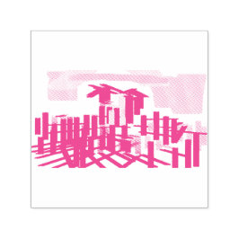 Rosa Flamingo Strand Permastempel