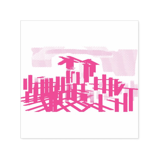 Rosa Flamingo Strand Permastempel (Design)
