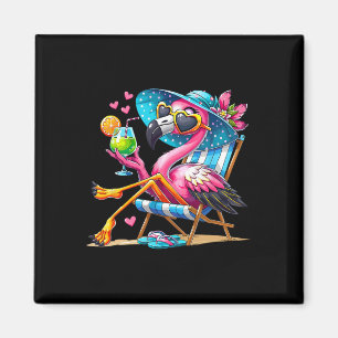 Rosa Flamingo Strand Sommer Stimmung Palme Tropica Magnet