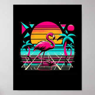 Rosa Flamingo Strand Sommer Stimmung Palme tropisc Poster